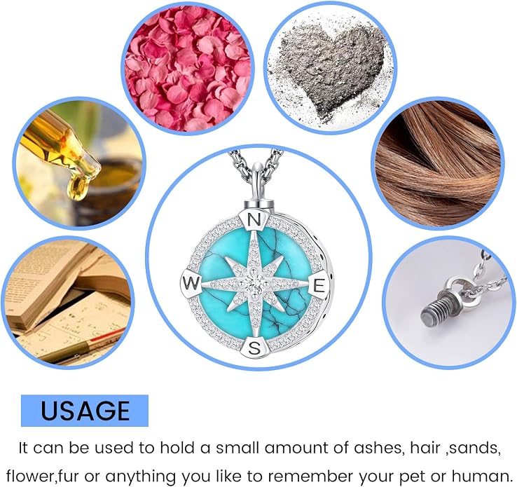 Turquoise Jewelry for Women Men 925 Sterling Silver Pendant Urn Necklaces for Ashes Picture Locket Necklace Thor Hammer Yggdrasil Virgen De Guadalupe St Michael Christopher Judas Witches Knot Necklace
