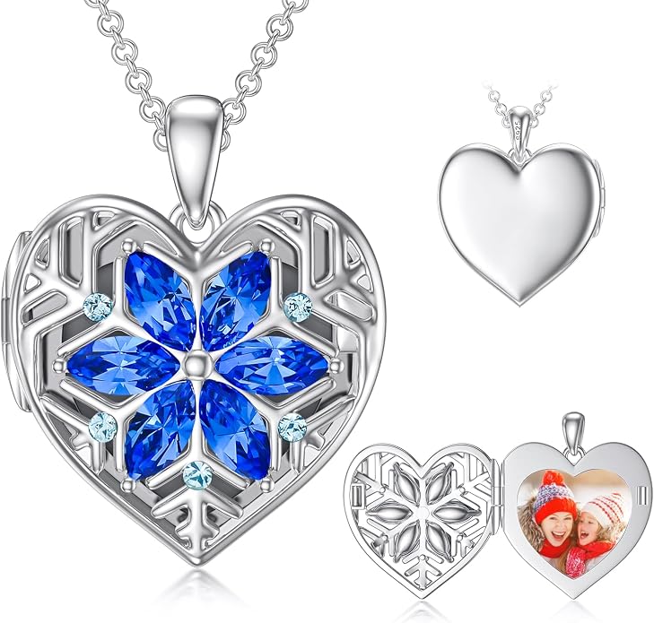 Dorunmo Personalized Locket Necklace 925 Sterling Silver that Holds Pictures Butterfly Birthstone Photo Heart Locket Custom Jewelry Congratulations New Beginnings New Job Gifts for Women