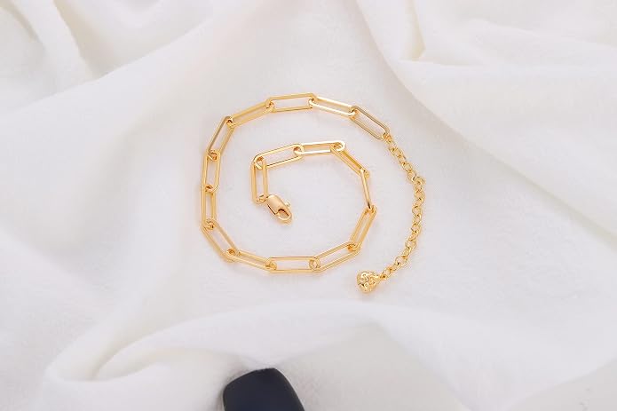 LOYATA Dainty Ankle Bracelet,14K Gold Plated Tiny Bead Anklet Dainty White Cubic Zirconia Cross Tassel Foot Chain Cute Lucky Moon Evil Eye Foot Jewelry Boho Anklets for Women