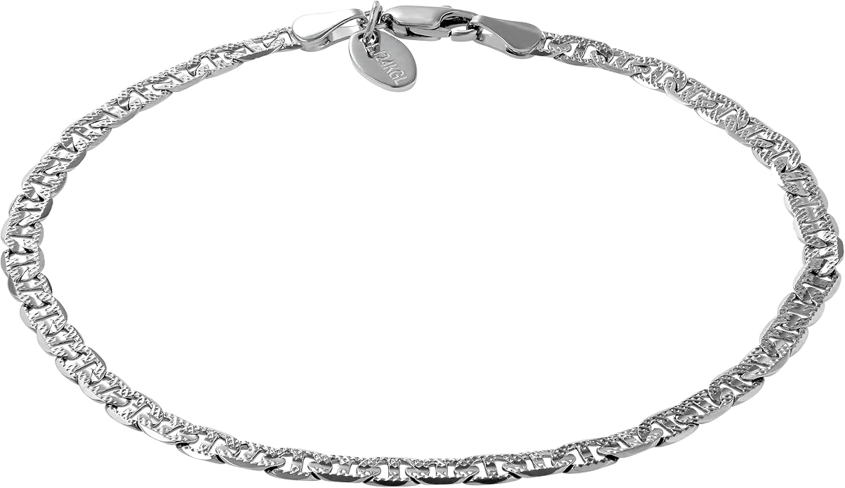 LIFETIME JEWELRY Gold Anklets for Women - 4mm Mariner Link Ankle Bracelet - 24K Real Gold Plated with Lifetime Replacement - Made in USA