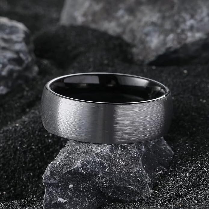 King Will Titanium Wedding Band for Men Women-Sliver/Black/Gold Plated Pure Titanium Wedding Ring, 3-9mm Widths Available Brushed Matte Design Comfort Fit Size 4-16