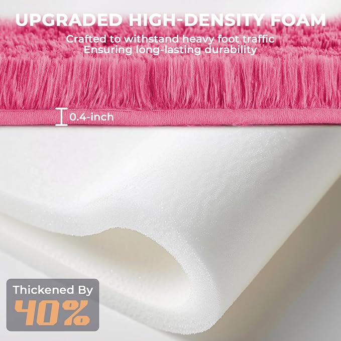 OPPODREAM 5x7 Hot Pink Rugs for Bedroom, Ultra-Soft Fluffy Area Rugs for Living Room, 5 x 7 Shag Carpet for Nursery, Kids, Girl, Boy, Baby, Plush, Fuzzy, Shaggy, Cute Home Decor