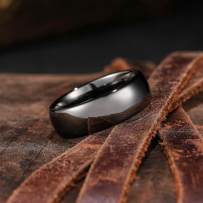 King Will Tungsten Carbide Wedding Band for Men Women Promise Rings for Couples Domed High Polish