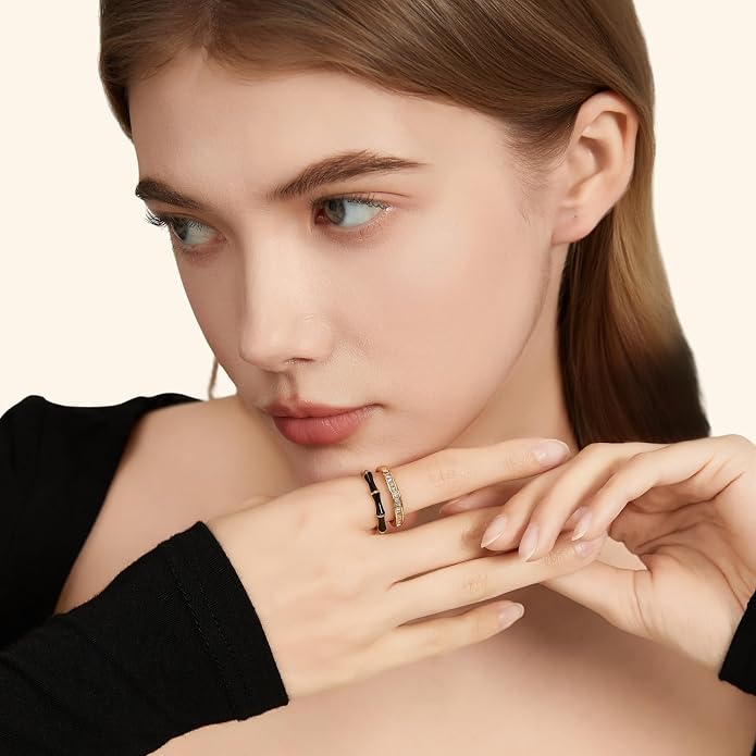 Vintage 14k Gold Ring for Women - Adjustable Carving Open Ring Unique Boho Jewelry Gift for Wedding Band & Daily Wear Ring