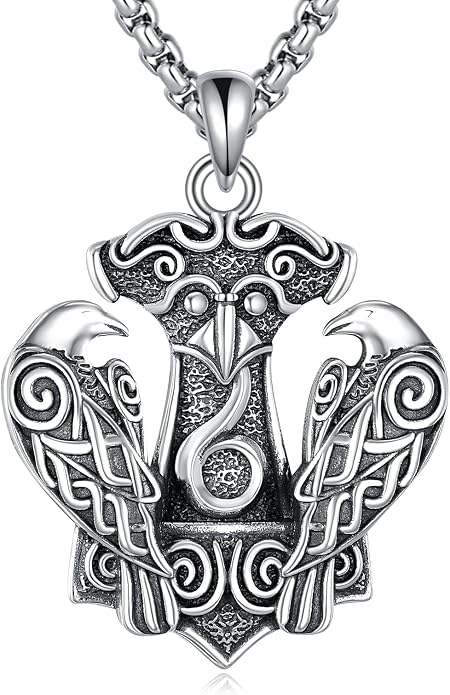 POPLYKE Faith/Sword/Mustard Seed/Horse/Wolf/Thor's Hammer/Viking/Devil Eyes Snake Sterling Silver Necklace for Men Jewelry Birthday Gifts