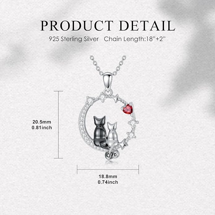 PELOVNY Teddy Bear Necklace for Women 925 Sterling Silver Bear/Highland Cow/Fox/Cat/Axolotl Birthstone Necklace Christmas Birthday Jewelry Gifts for Mom Daughter Wife Sister
