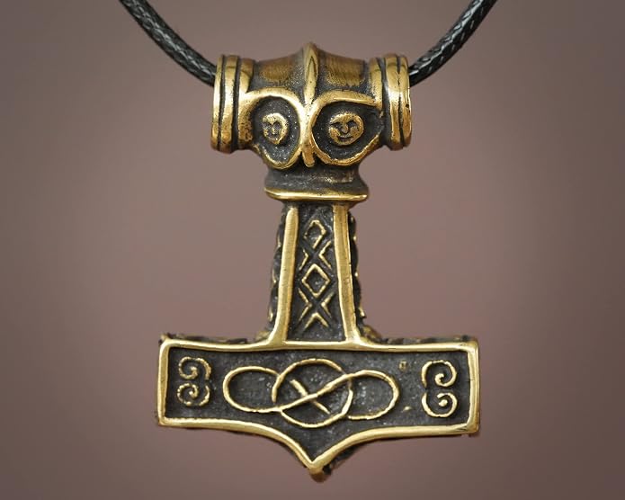 Baldur Jewelry - Thors Hammer Necklace Pendant Mjölnir - Viking Norse Thor Hammer Pendant Viking Jewelry - Thor Necklace - Thor Gifts for Men - Viking Necklace for Men
