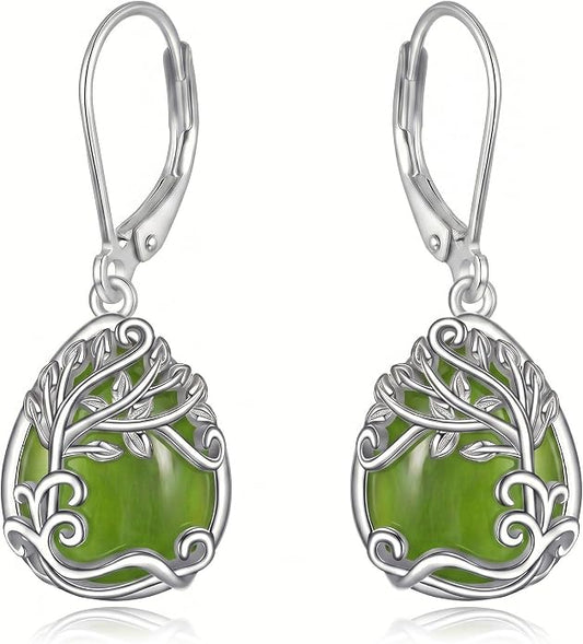 Teardrop Tree of Life/Filigree Earrings for Women Dangle Leverback Earrings Jewelry Gift Anniversary For Her