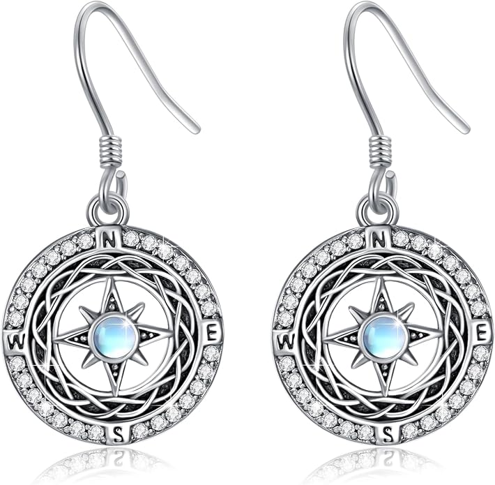 Celtic Knot Earrings 925 Sterling Silver Abalone Drop Dangle Celtic Earrings Gifts for Women