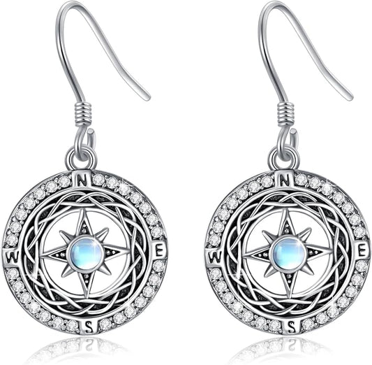 Celtic Knot Earrings 925 Sterling Silver Abalone Drop Dangle Celtic Earrings Gifts for Women