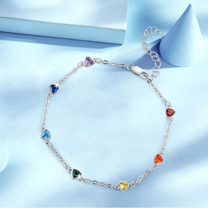 MEDWISE Sterling Silver Chakra Anklet 7 Chakra Beach Anklet Bracelet Link Chain Ankle Bracelet Gift for Women