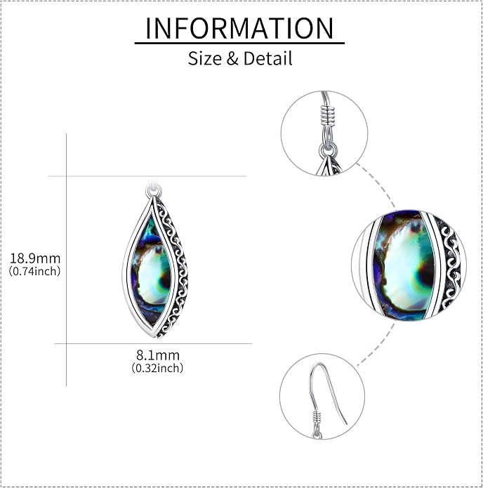 Silver Earrings for Women Sterling Silver Filigree Earrings Teardrop Dangle Drop Filigree Bohemia Jewelry Gift for Women Mother Mom