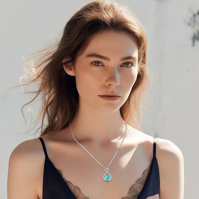 Turquoise Jewelry for Women Men 925 Sterling Silver Pendant Urn Necklaces for Ashes Picture Locket Necklace Thor Hammer Yggdrasil Virgen De Guadalupe St Michael Christopher Judas Witches Knot Necklace