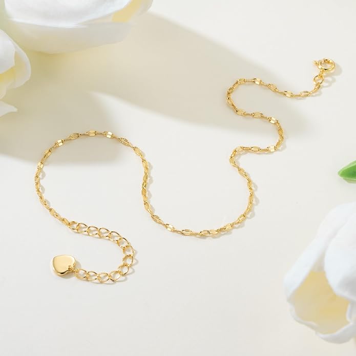 Gold Anklets for Women Ankle Bracelets for Women 14K Gold Anklets Bracelets for Womens Golden Anklet Cross Ankle Bracelet Spaced Evenly Cubic Zirconia Cross Anklet Bracelet for Womens Ankles 9.5+1.5in