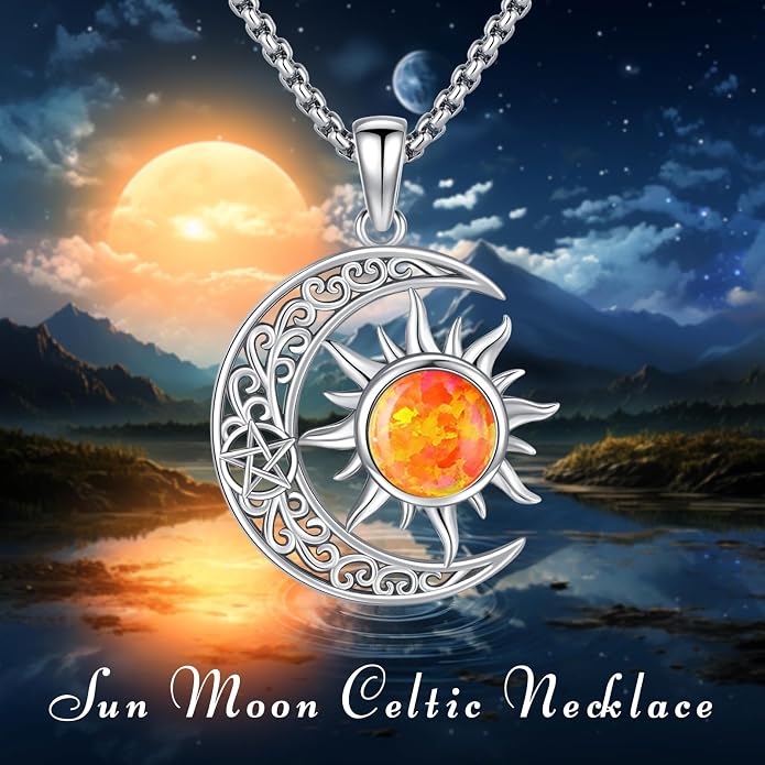 Pentagram/Celtic Knot/Witches Knot/Santa Muerte/Triple Moon Goddess/Baphomet/Hecate Necklace Sterling Silver Magic Wiccan Amulet Pagan Jewelry for Women Men