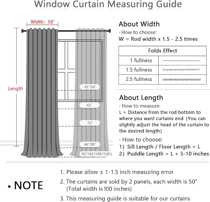 MYSKY HOME White Curtains 80 Inch Length 2 Panels Set, Semi Sheer Cotton Blend Soft Touch Light Filtering Drapes for Doorways Sliding Glass Door, 50" Wide per Panel, White, 2 PCs