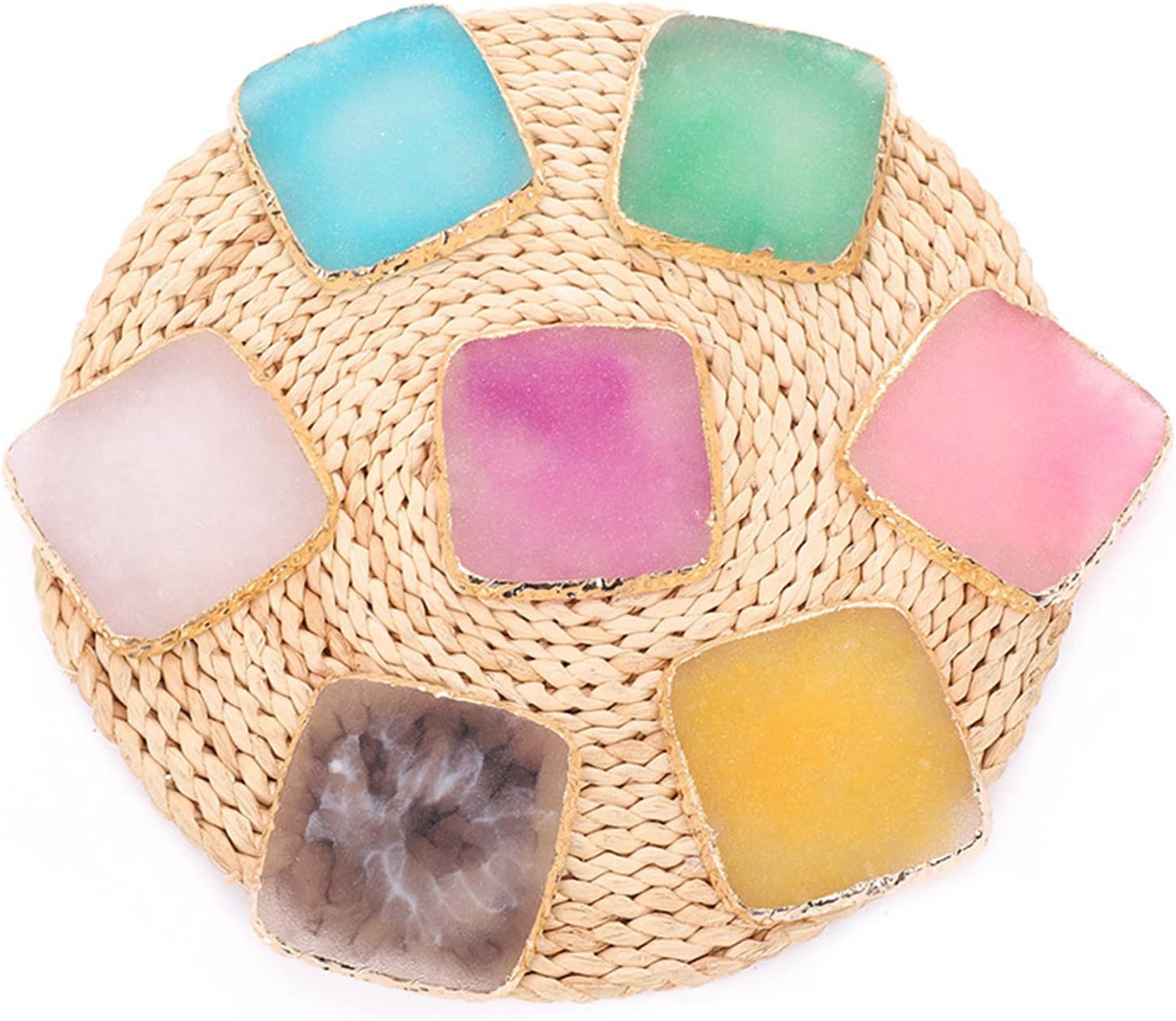 1 Piece Nail Art Palette Nail Polish Palette Mixing Palette Makeup Plate Nail Plate for Nail Art Nail Tip Holder Nail Art Display (pink square)