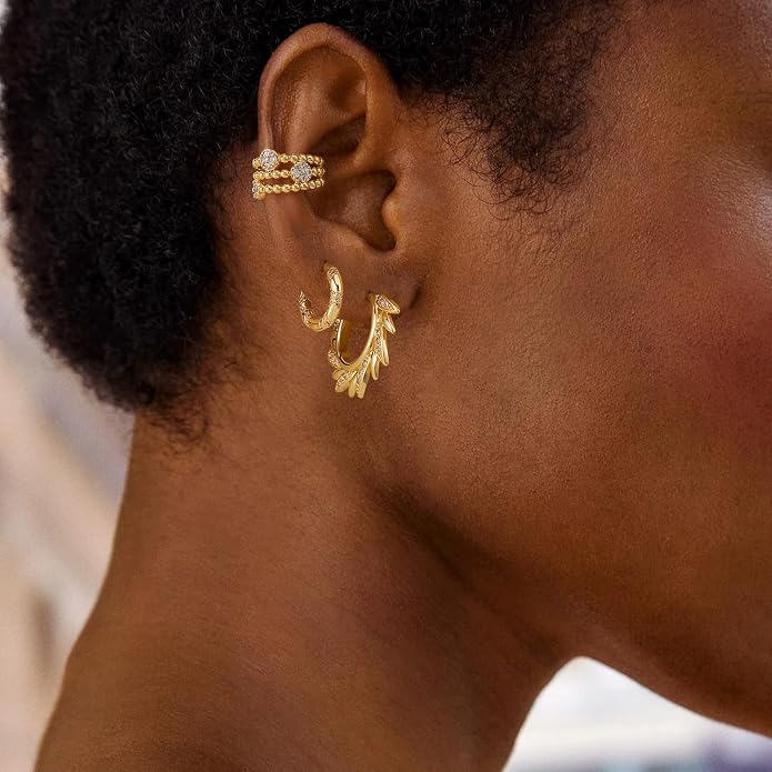 MYEARS Women Hoop Earrings Gold 14K Gold Filled Small Simple Handmade Hypoallergenic Everyday Illusion Jewelry