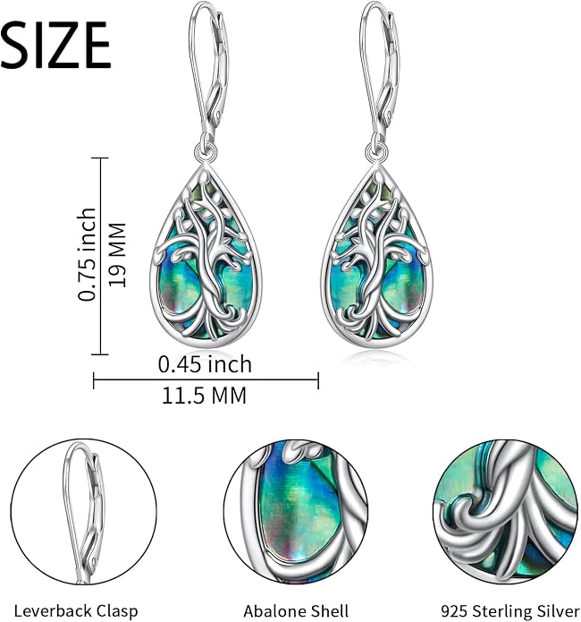 925 Sterling Silver Filigree Dangle Drop Earrings Daisy/Lotus/Rose Flower/Moonstone Leverback Teardrop Earrings for Women Infinity Celtic Knot Daisy Lotus Jewelry for Mothers Day