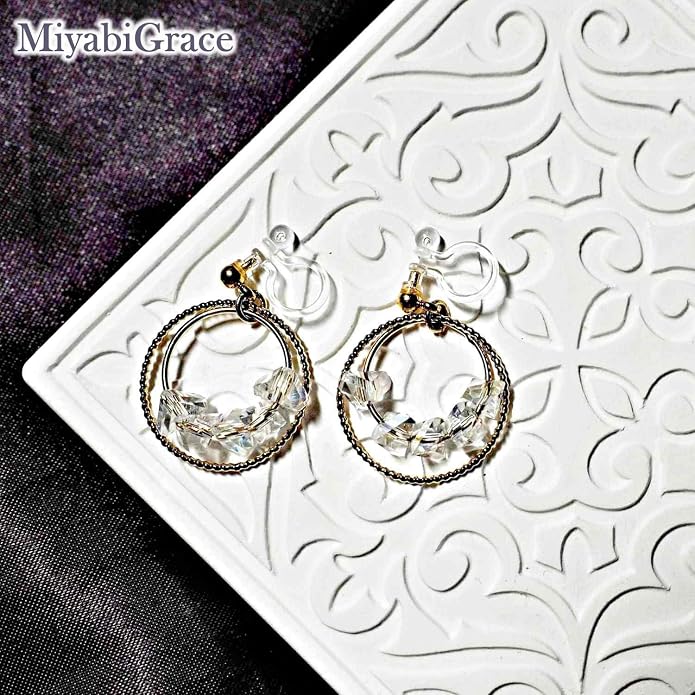 Dangle Silver Invisible Clip On Earrings for Women Not Pierced Gold Crystal Rhinestone Comfortable Hoop Fringe Long Chain Clip On Earrings