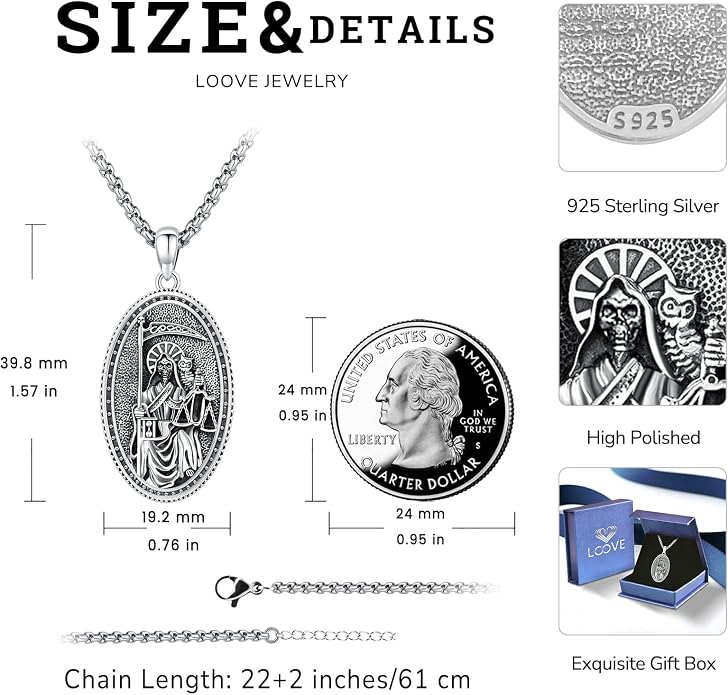 Pentagram Necklace Sterling Silver Triple Moon Goddess/Celtic Knot Witches Knot/Ankh/Sun and Moon/Hecate/Lilith/Santa Muerte/Tetragrammaton Pendant Necklace Pagan Wiccan Magic Egyptian Amulet Jewelry for Women Men