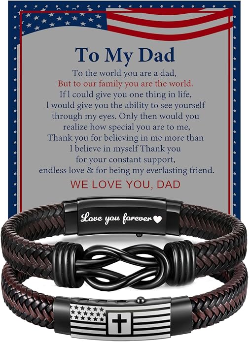 VNOX Men's Inspirational Mantra Engarved Handmade Braided Leather Adjustable Cuff Bangle Bracelet Encouragement Motivational Gift for Men