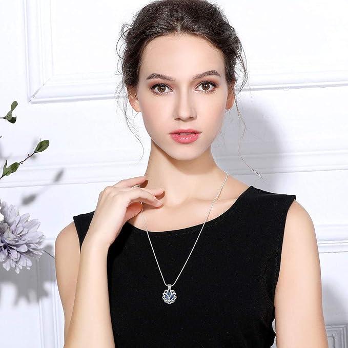 Essential Oil Diffuser Necklaces & Earrings Set, Women Aromatherapy Jewelry with Lava Rock Stones