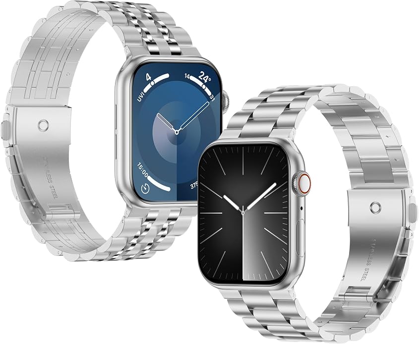 2-Pack Compatible for Apple Watch Band 46mm 42mm Series 11/10, 45mm 41mm Series 9/8/SE 3 Stainless Steel iWatch Ultra 3 Bands Men Women