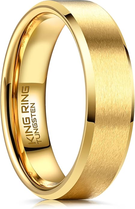 King Ring Tungsten 4/6/8/10mm Rings – Super Polished Matt Finish Tungsten Rings – Designed in USA
