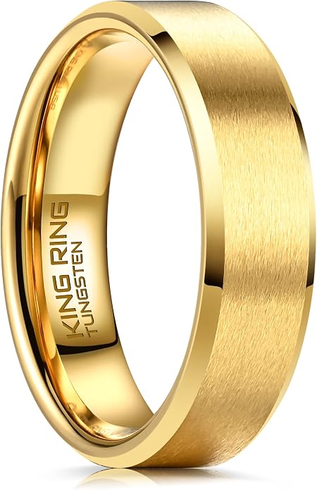 King Ring Tungsten 4/6/8/10mm Rings – Super Polished Matt Finish Tungsten Rings – Designed in USA