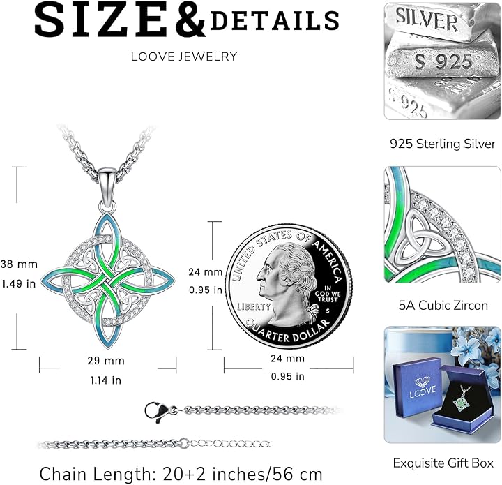 Pentagram/Celtic Knot/Witches Knot/Santa Muerte/Triple Moon Goddess/Baphomet/Hecate Necklace Sterling Silver Magic Wiccan Amulet Pagan Jewelry for Women Men