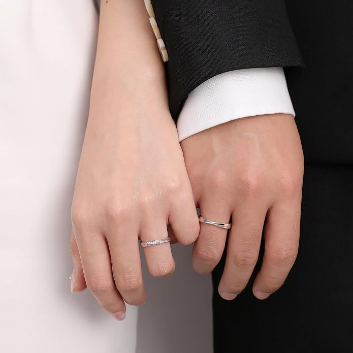 Meissa 925 Sterling Silver Celtic Knot Ring for Couples 2 Pcs Couple Rings Handmade Matching Promise Rings Rings Size Adjustable Bridal Jewelry