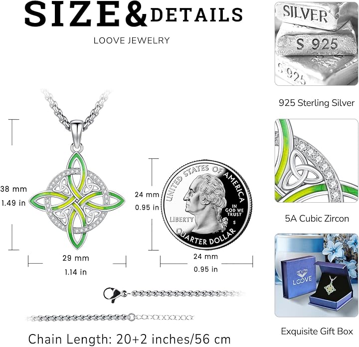 Pentagram/Celtic Knot/Witches Knot/Santa Muerte/Triple Moon Goddess/Baphomet/Hecate Necklace Sterling Silver Magic Wiccan Amulet Pagan Jewelry for Women Men