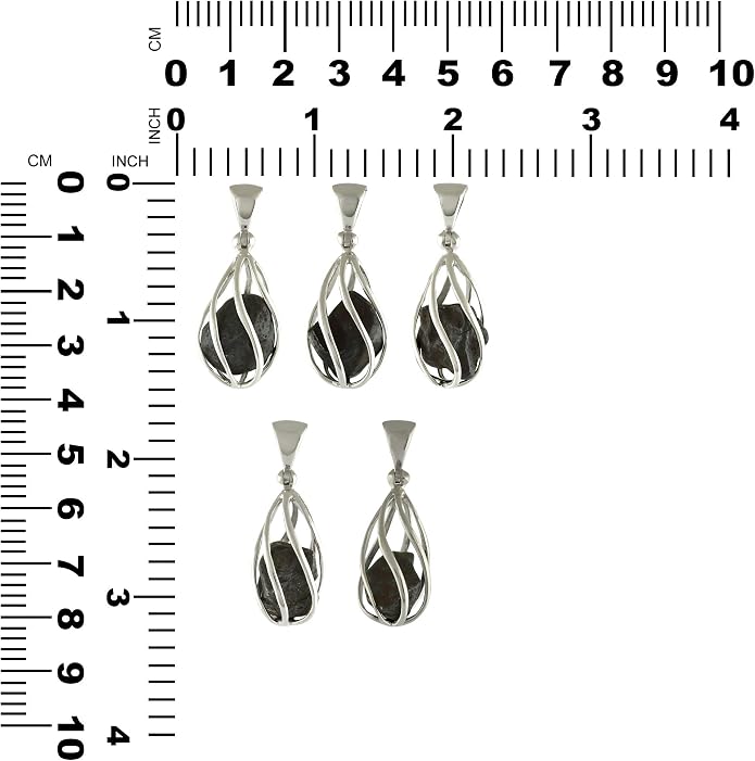 Starborn Gemstone teardrop Style Cage Pendant Sterling Silver
