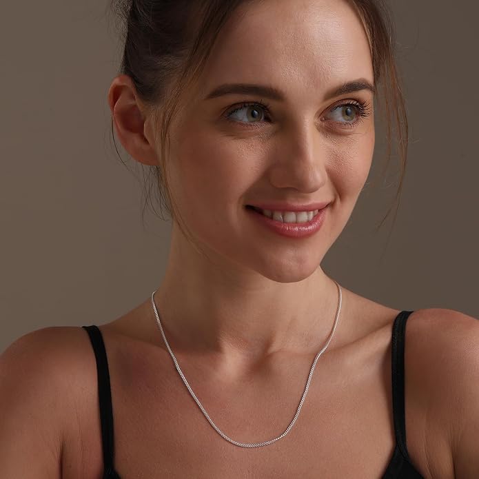 LeCalla 925 Sterling Silver Italian Jewelry Adjustable Chain Necklace, Sliding Bolo Chain Necklace for Women Slider Chain 14 to 24 Inch.