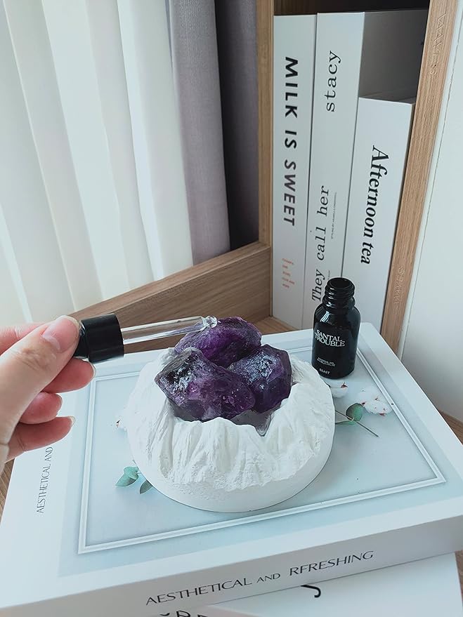Luckeeper 0.5 lb Rough Crystals Bulk Raw Amethyst Quartz Healing Stones for Tumbling, Wire Wrapping, Wicca Reiki,Meditation