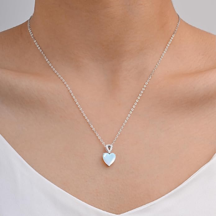 925 Sterling Silver Moonstone Necklace New Beginnings, Graduation Gifts, Created Moonstone Jewelry June Birthstone Necklace for Women, Inspirational Birthday Graduation Gifts for Friend Sister Daughter Mom