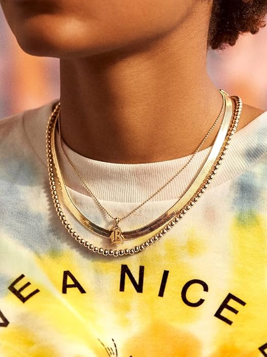 Natural Freshwater Baroque Pearl Necklace 14K Gold Plated Dainty Choker Necklace for Women Girls Snake Chain/Cuban Link/Paperclip/Ball Beaded Chain/Tennis Chain Fashion Jewelry for Gift