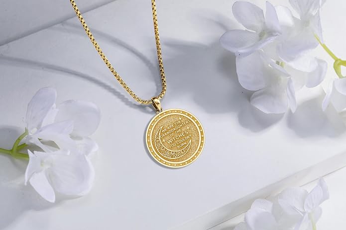Hecate Wiccan Triple Moon Goddess Necklace Tetragrammaton Nudo De Bruja Plata 925 Original Sterling Silver Cat Moon Pendant Hekate Witch Necklace Amulet Witchy Jewelry Gifts for Women Men