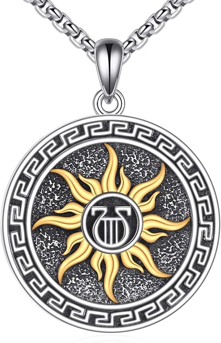 Poseidon/Athena/Apollo/Valhalla/Norse Viking Necklace 925 Sterling Silver Pendant Necklace for Men Greek/Norse Viking Amulet Jewelry Gifts