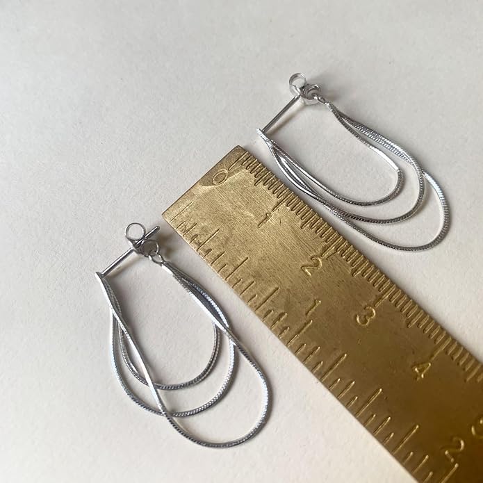 Tassel Earrings for Women Gold Plated Silver Chain Earrings Dainty Minimalist Dangle Drop Studs