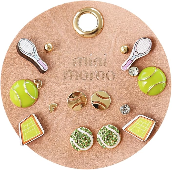 Sports Earring Set for Women Multi Pairs Assorted Multipack - Stud Earrings Jewelry Gift for Sports Mom Football, Baseball, Basketball, Soccer Team
