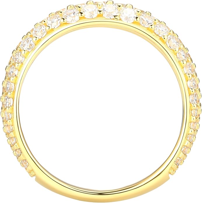 Amazon Essentials Cubic Zirconia Classic Pave Eternity Ring in Sterling Silver
