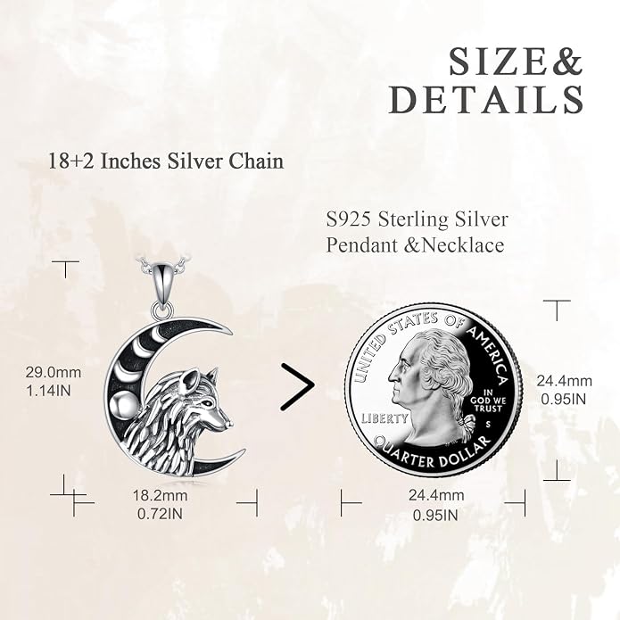 VONALA Gothic Necklace 925 Sterling Silver Punk Dagger/Thor Hammer/Arrowhead Wolf/Lion/Tree of Life Urn Pendant Necklace Viking Amulet Pagan Jewelry Gifts for Women Men Unsex
