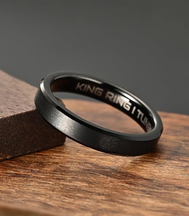 King Ring Tungsten 4/6/8/10mm Rings – Super Polished Matt Finish Tungsten Rings – Designed in USA