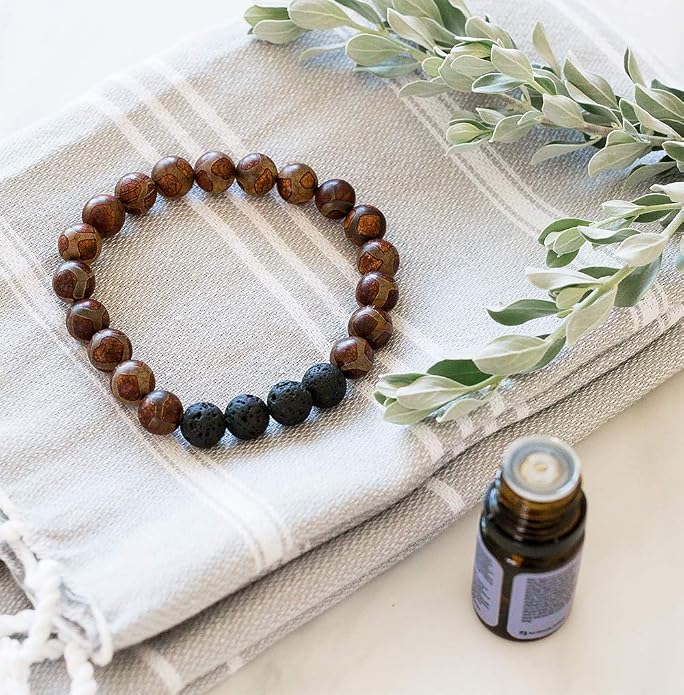 Lava Rock Bracelet Essential Oil Bracelet - Handmade in the USA - Lava Stone Bracelet for Men - Oil Diffuser Lava Rock - Aromatherapy Oil Bracelets - Relaxation Gifts for Men