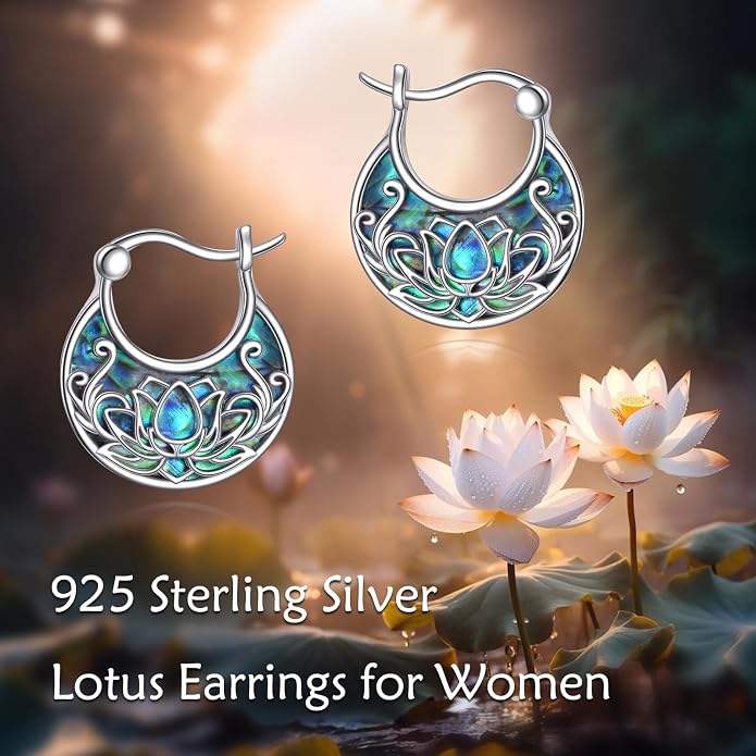 Tree of Life/Sunflower/Mountain/Daisy/Flower/Dragonfly/Butterfly/Earrings 925 Sterling Silver Hoop Earrings for Women