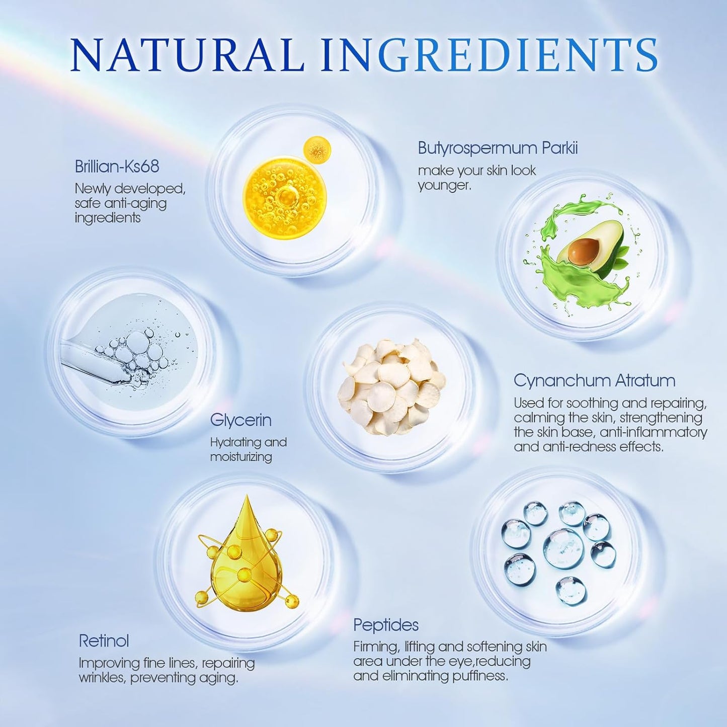 Retinol Under Eye Cream - Anti Aging Eye Cream for Dark Circles and Puffiness, Wrinkles, Fine Lines Eye Bags Treatment Skin Care Hydrates & Lifts (20ml)