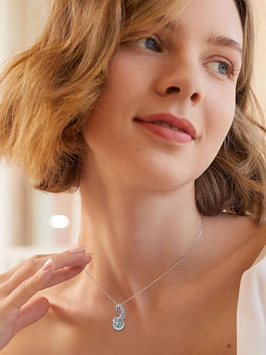 Octopus Tentacles Necklace with Gemston 925 Sterling Silver Octopus Pendant for Women Ocean Jewelry Gift for Women