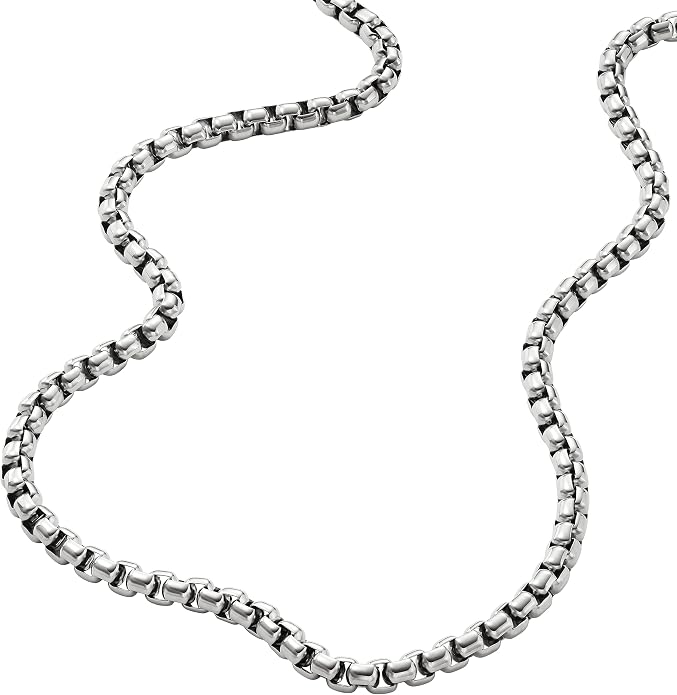 Fossil Men's Stainless Steel or Leather Necklace for Men